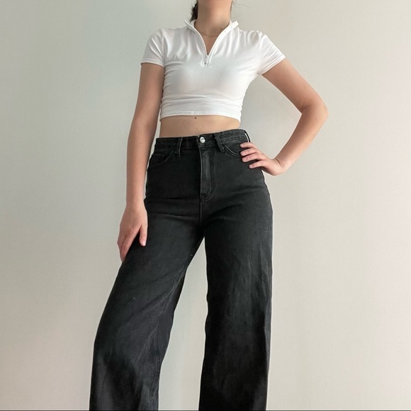 OAK + FORT BLACK  STRAIGHT JEANS - S - Picture 6 of 14